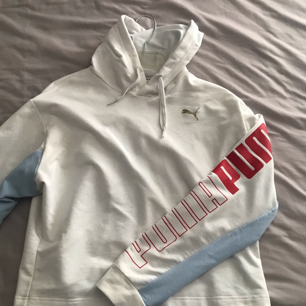 Puma white workout hoodie